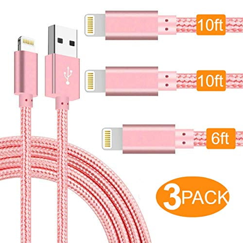 QXTE Phone Cable 3Pack 6FT Extra Long Nylon Braided USB Charging & Syncing Cord Compatible Phone XS XR X/8/8Plus/7/7Plus/6S/6S Plus/SE More QXTE Phone Cable 3Pack 6FT Extra Long Nylon Braided USB Charging & Syncing Cord Compatible Phone XS XR X/8/8Plus/7/7Plus/6S/6S Plus/SE More